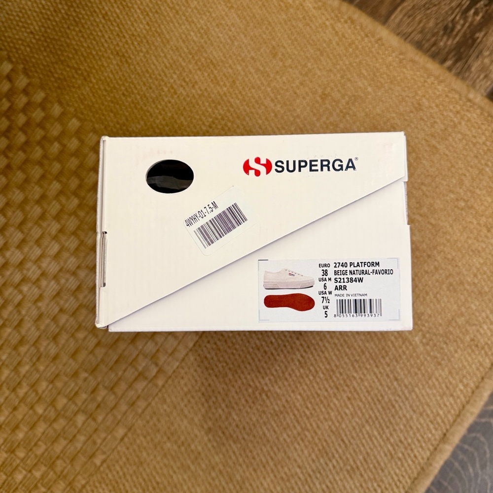 Superga Women's 2790 Beige-Natural Canvas Platform Sneaker—7.5 - Picture 13 of 13